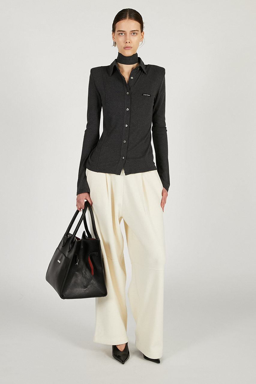 PRANK PROJECT Shirt with tie グレー PRANK PROJECT Shirt with tie グレー