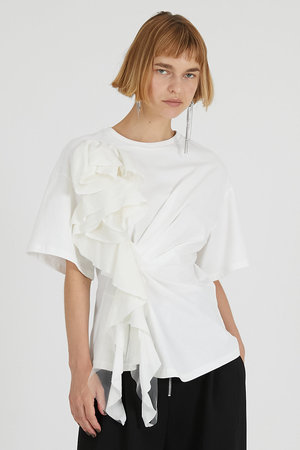 プランク プロジェクト/PRANK PROJECTのローズラッフルTEE / Rose Ruffled T-Shirt(110100/110102)