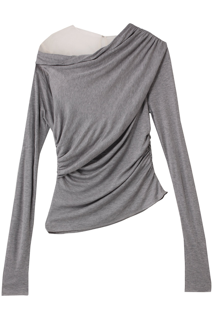 PRANK PROJECT ウールブレンドジャージトップ / Wool Blend Jersey Top (GRY(グレー), FREE) プランク プロジェクト ELLE SHOP PRANK PROJECT ウールブレンドジャージトップ / Wool Blend Jersey Top (GRY(グレー), FREE) プランク プロジェクト ELLE SHOP