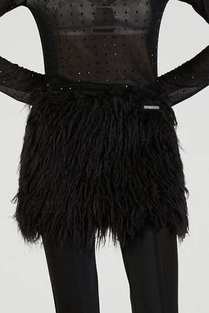 ロングファーミニスカート / Long Faux Mini Skirt