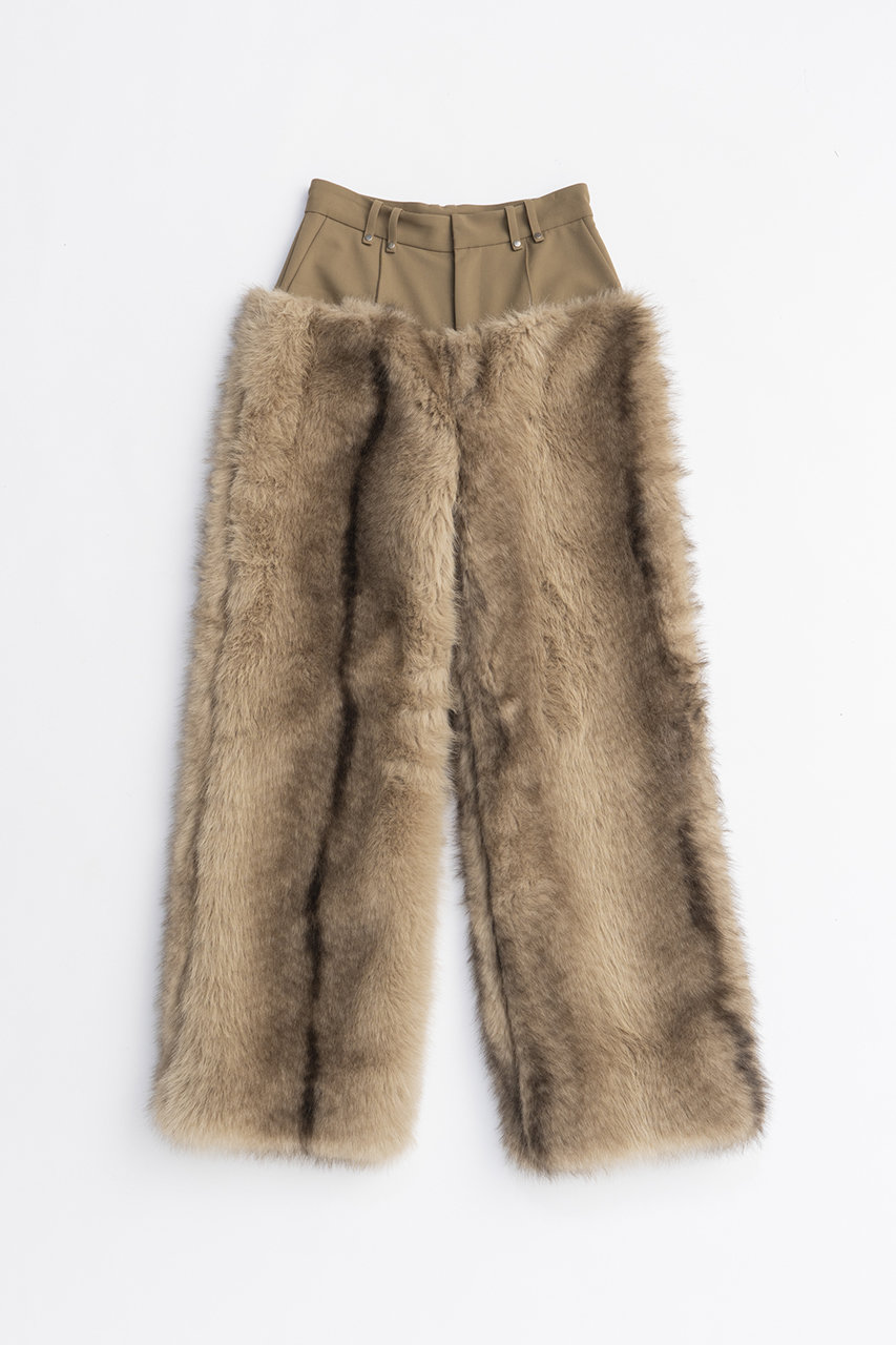 PRANK PROJECT ファートリムパンツ / Fur Trim Pants (BGE(ベージュ), 38) プランク プロジェクト ELLE SHOP PRANK PROJECT ファートリムパンツ / Fur Trim Pants (BGE(ベージュ), 38) プランク プロジェクト ELLE SHOP