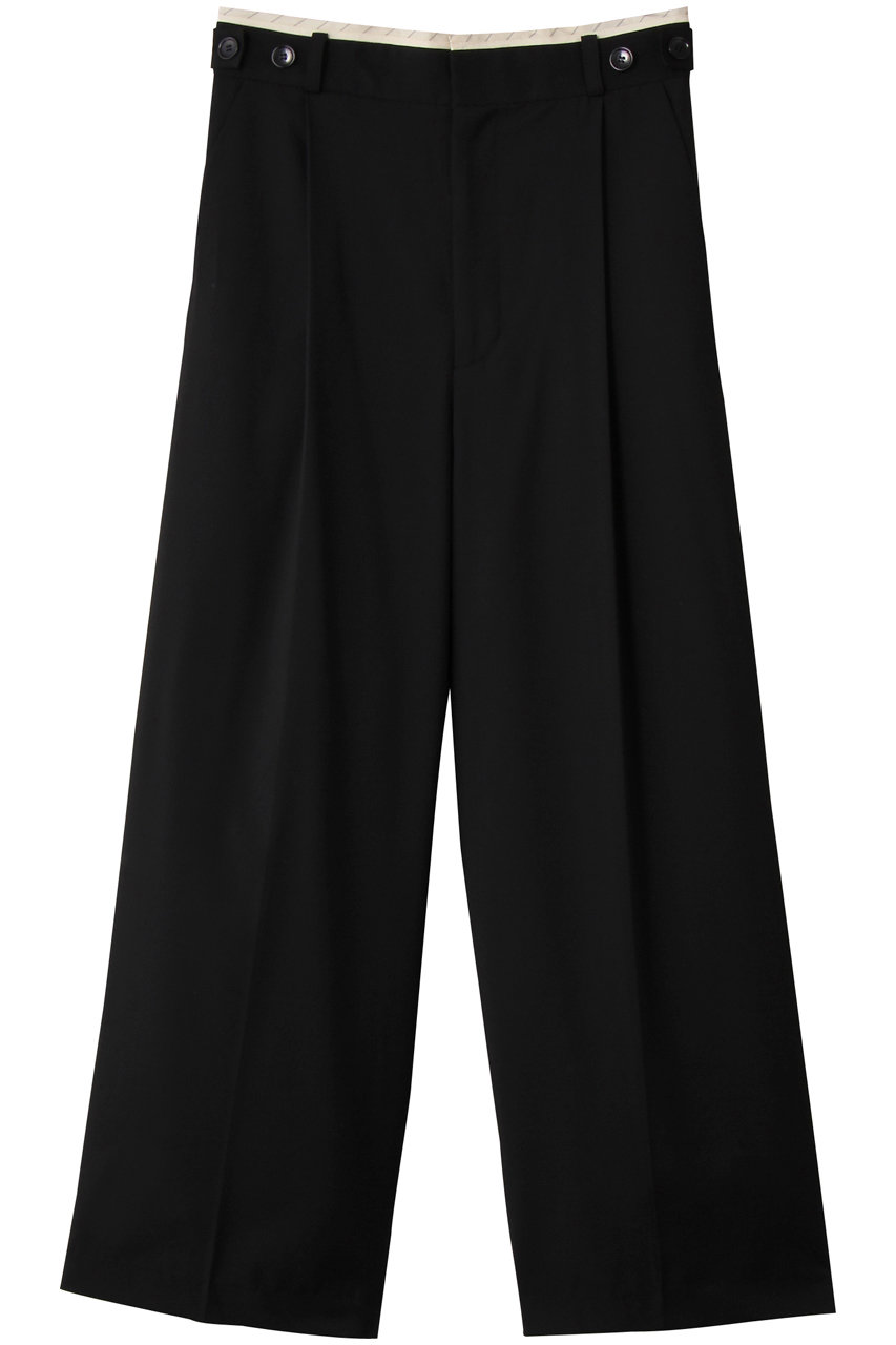 PRANK PROJECT ウーステッドセンタープレスワイドパンツ / Wool-Sleeved Center Press Wide Pants (BLK(ブラック), 38) プランク プロジェクト ELLE SHOP PRANK PROJECT ウーステッドセンタープレスワイドパンツ / Wool-Sleeved Center Press Wide Pants (BLK(ブラック), 38) プランク プロジェクト ELLE SHOP