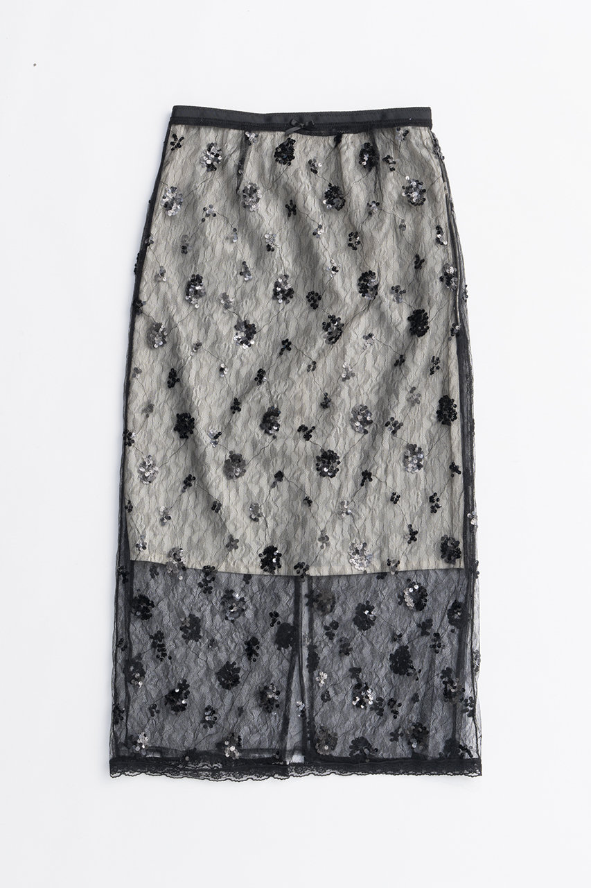 PRANK PROJECT ベールレースレイヤードスカート / Bow Lace Layered Skirt (BLK(ブラック), 36) プランク プロジェクト ELLE SHOP PRANK PROJECT ベールレースレイヤードスカート / Bow Lace Layered Skirt (BLK(ブラック), 36) プランク プロジェクト ELLE SHOP