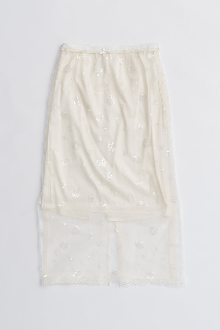 PRANK PROJECT ベールレースレイヤードスカート / Bow Lace Layered Skirt (WHT(ホワイト), 36) プランク プロジェクト ELLE SHOP PRANK PROJECT ベールレースレイヤードスカート / Bow Lace Layered Skirt (WHT(ホワイト), 36) プランク プロジェクト ELLE SHOP