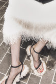 ナローストラップファーサンダル / Narrow Strap Fur Sandals
