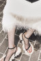 ナローストラップファーサンダル / Narrow Strap Fur Sandals プランク プロジェクト/PRANK PROJECT