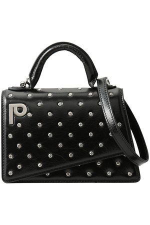 プランク プロジェクト/PRANK PROJECTのロゴプレートラインストーンミニサッチェルバッグ / Logo Plate Line Stone Mini Satchel Bag(120400/120402)