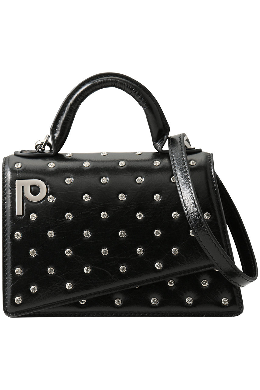 プランク プロジェクト/PRANK PROJECTのロゴプレートラインストーンミニサッチェルバッグ / Logo Plate Line Stone Mini Satchel Bag(BLK(ブラック)/31252615101)