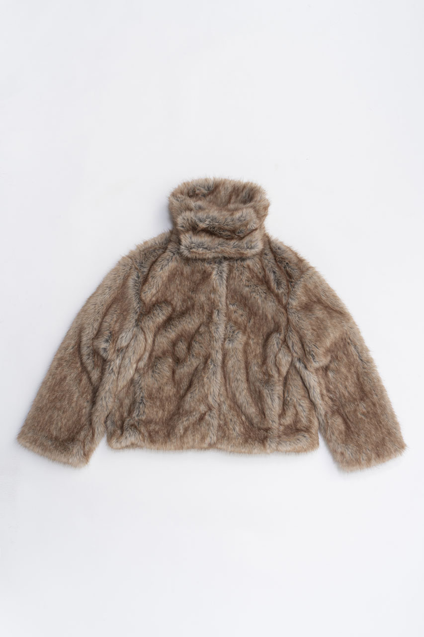 PRANK PROJECT フェイクファーショートコート (BRN(ブラウン), FREE) プランク プロジェクト ELLE SHOP