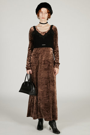 プランク プロジェクト/PRANK PROJECTのニットコンビベロアワンピース(110500/110503)