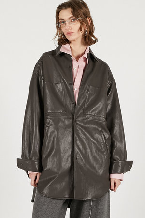 プランク プロジェクト/PRANK PROJECTのシンセティックレザーオーバーシャツ(110400/110403)