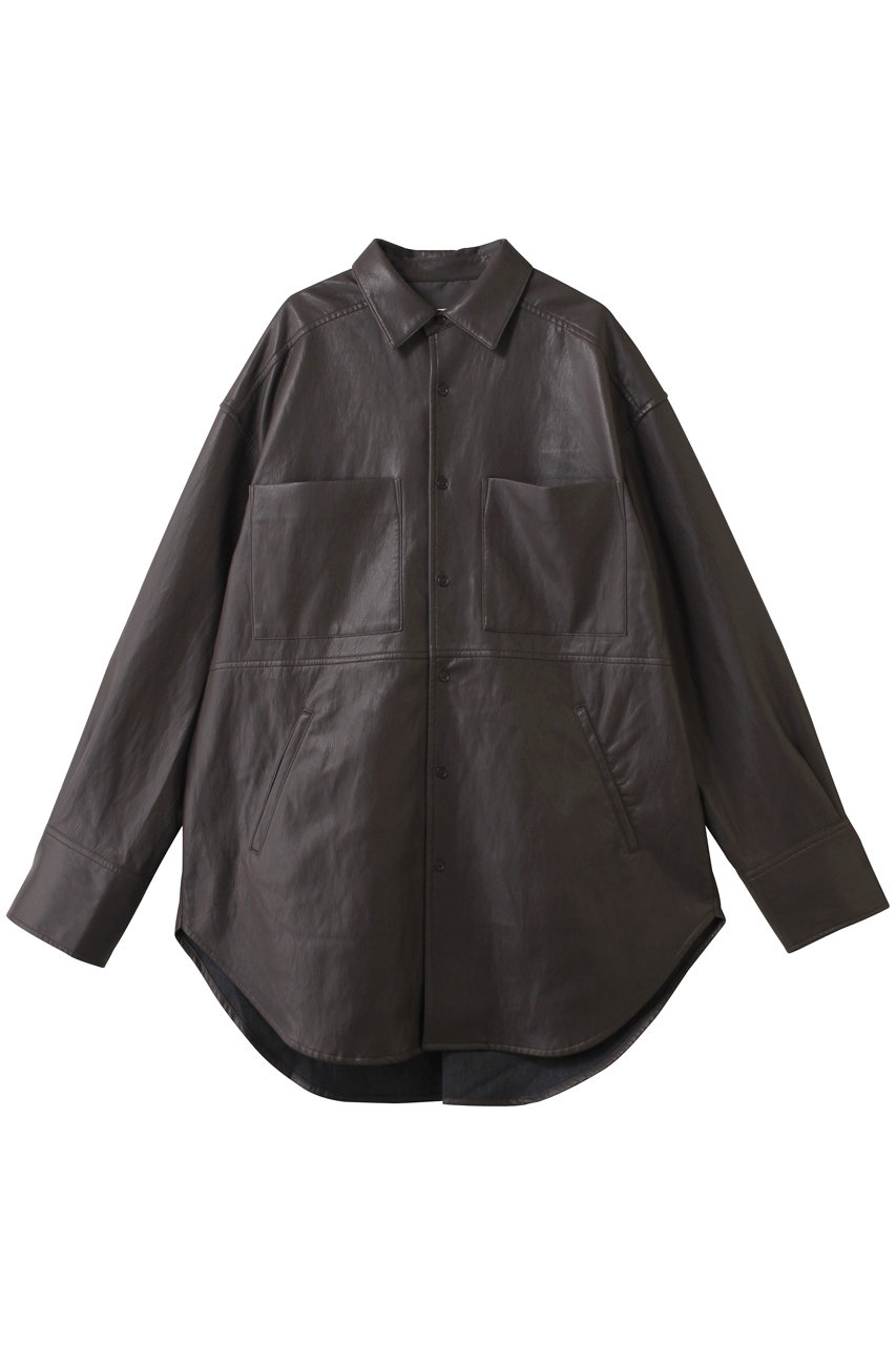 プランク プロジェクト/PRANK PROJECTのシンセティックレザーオーバーシャツ(BRN(ブラウン)/31252315904)