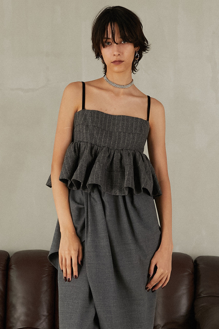 PRANK PROJECT(プランク プロジェクト)｜ツイードペプラムビスチェ/GRY