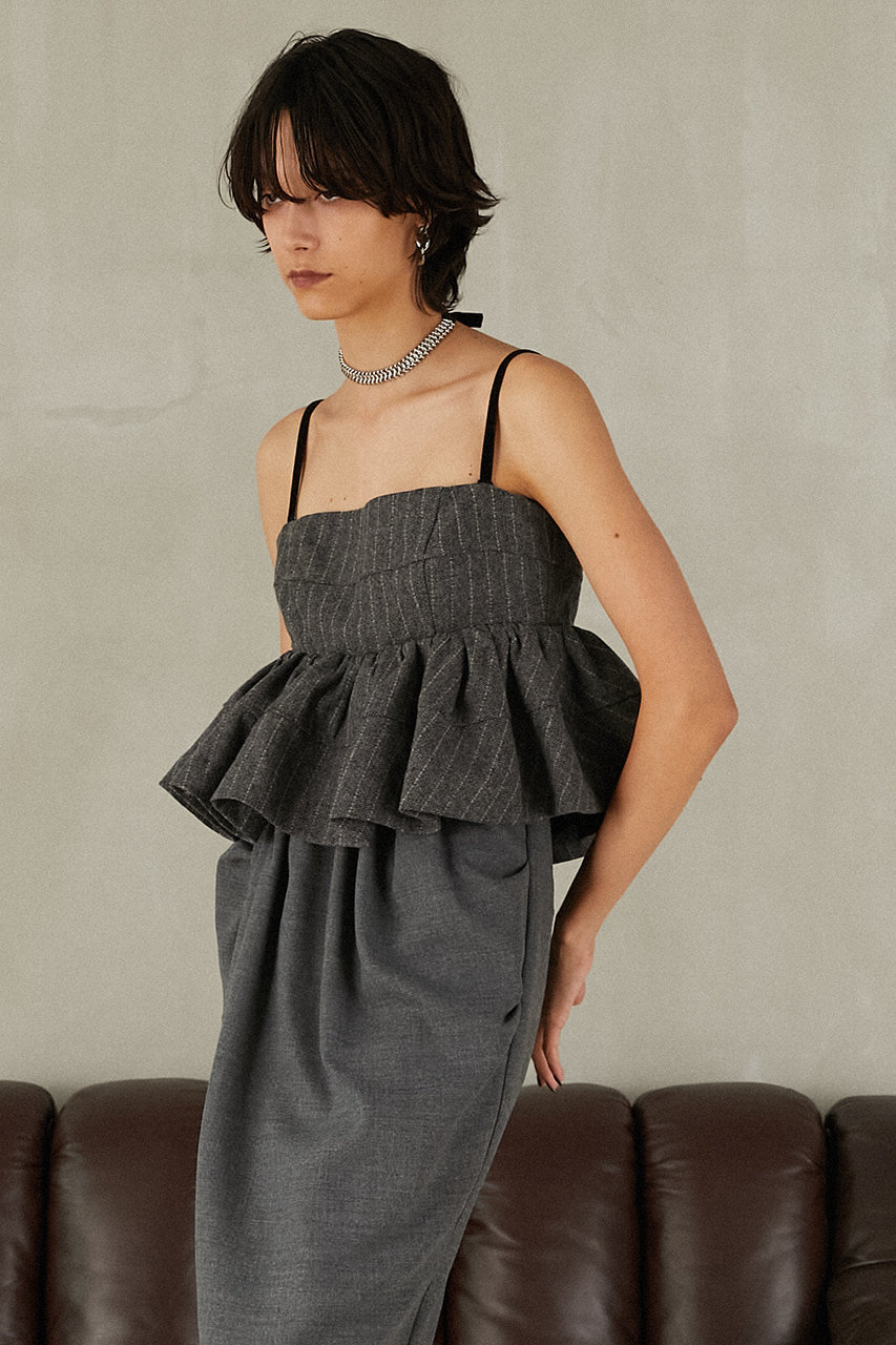 PRANK PROJECT(プランク プロジェクト)｜ツイードペプラムビスチェ/GRY