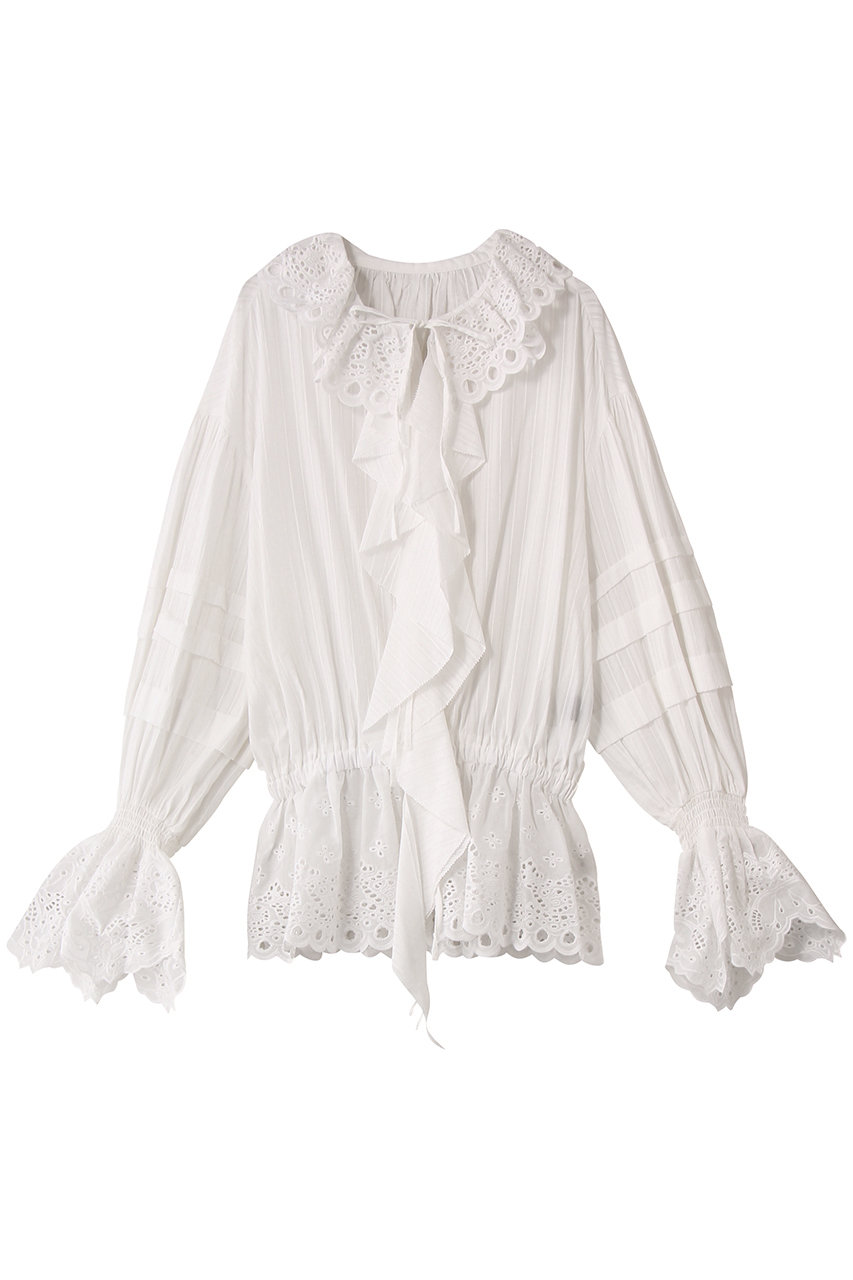 プランク プロジェクト/PRANK PROJECTのエンブロイダリーラッフルブラウス(WHT(ホワイト)/31252316108)