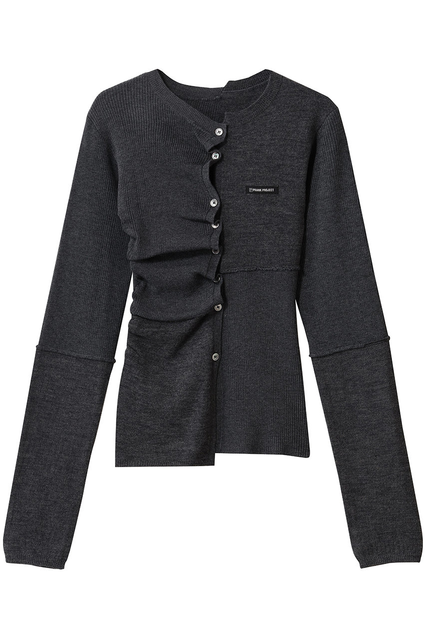 ランダムボタンニットトップ