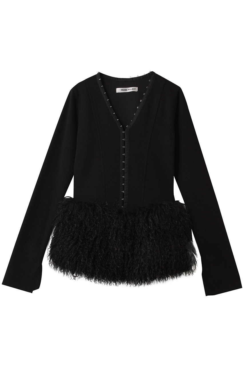 プランク プロジェクト/PRANK PROJECTのファーヘムフックアイトップ(BLK(ブラック)/31252415610)