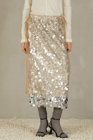 プランク プロジェクト/PRANK PROJECTのチュールラップスパンコールスカート(110700/110703)