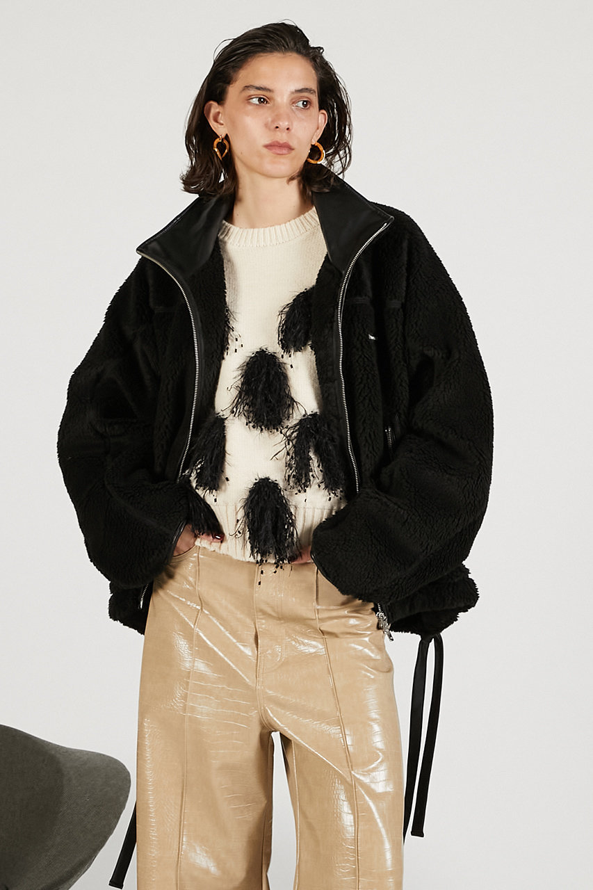 新品、タグ付き　エルフランクフリンジ付きジャケット ブラック 新品、タグ付き エルフランクフリンジ付きジャケット ブラック 新品