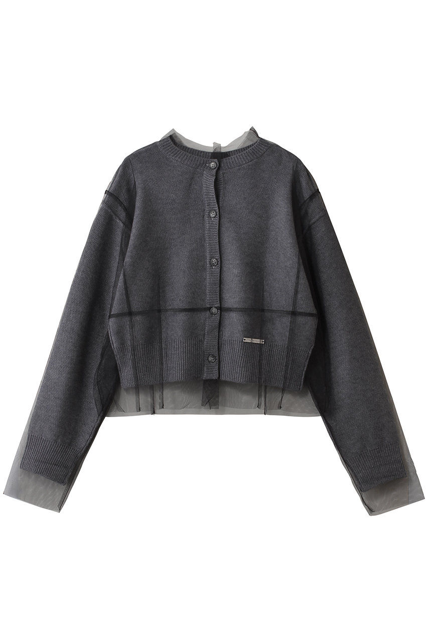 リバーシブルチュールニットカーディガン