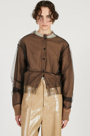 プランク プロジェクト/PRANK PROJECTのリバーシブルチュールニットカーディガン(110300/110303)