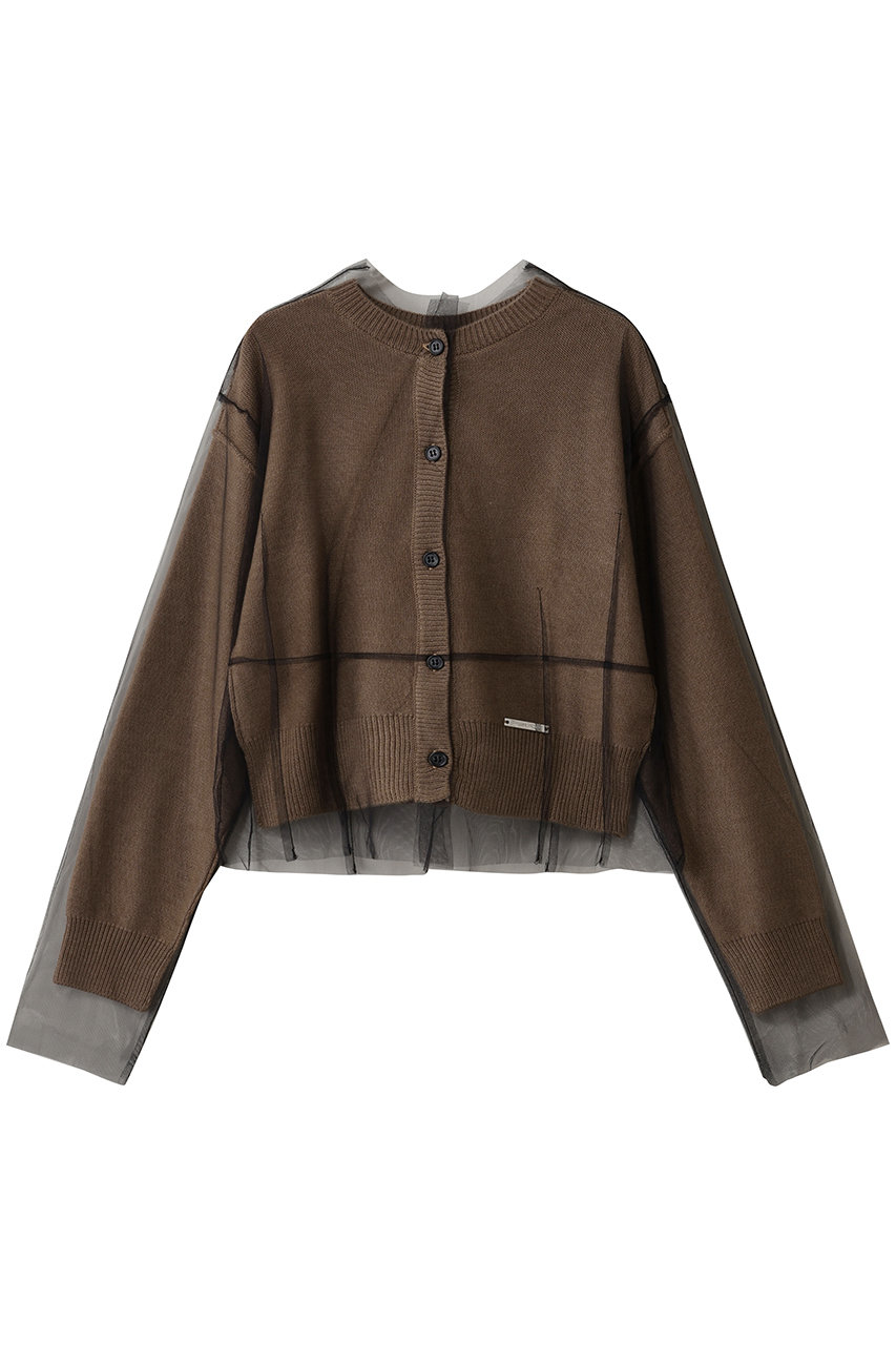 リバーシブルチュールニットカーディガン