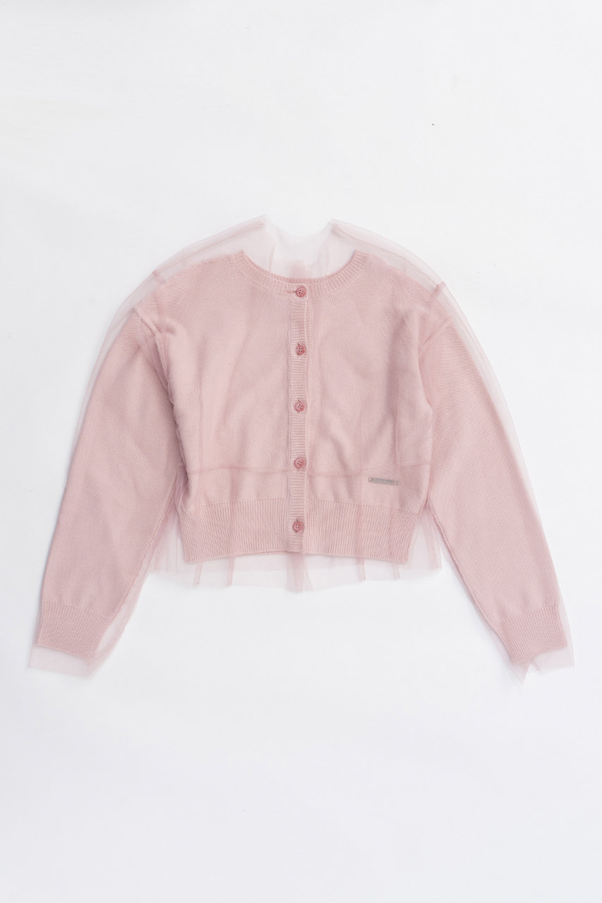 リバーシブルチュールニットカーディガン