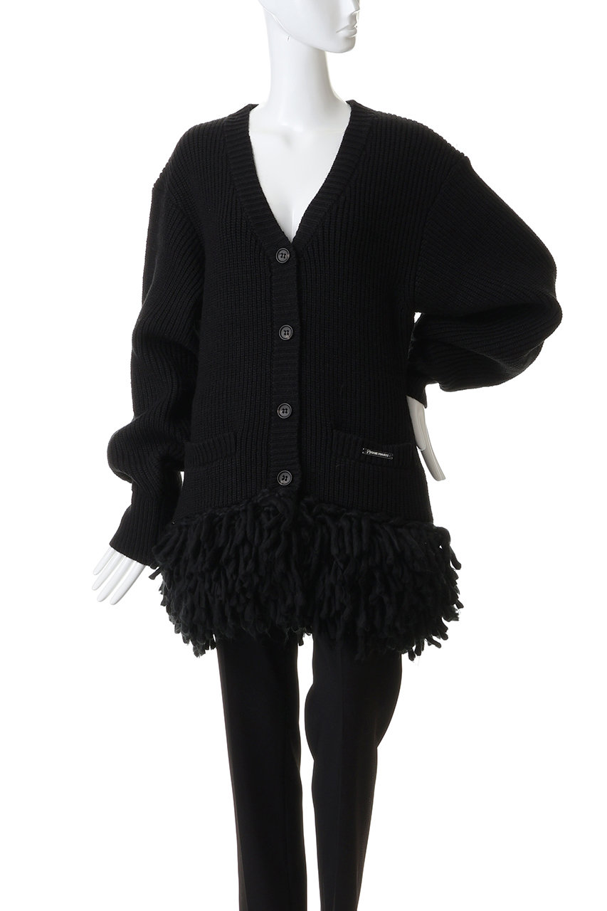 フリンジ付きブラックカーディガン フリンジカーディガン - ウィメンズ | Ferragamo