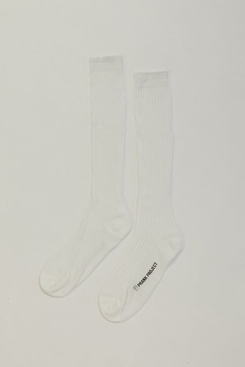 プランク プロジェクト/PRANK PROJECTのシアーリブロングソックス(WHT(ホワイト)/31252665602)