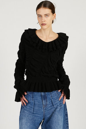 プランク プロジェクト/PRANK PROJECTの【予約販売】シャーリングラッフルニット(110300/110301)