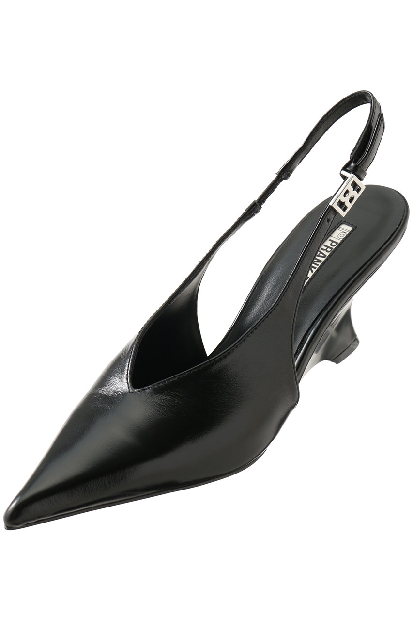 Vカットウェッジパンプス