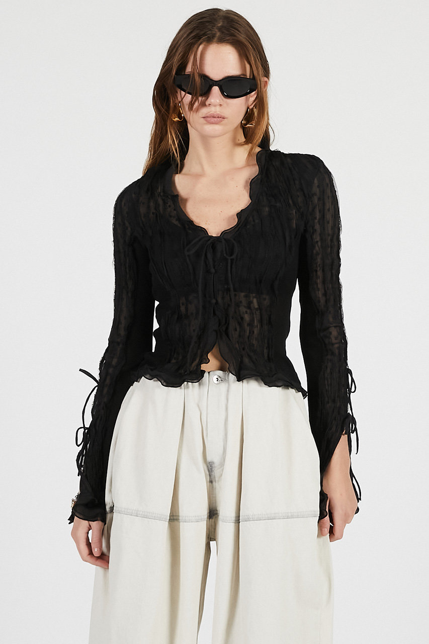 PRANK PROJECT(プランク プロジェクト)｜シアードットスリムシャツ/BLK