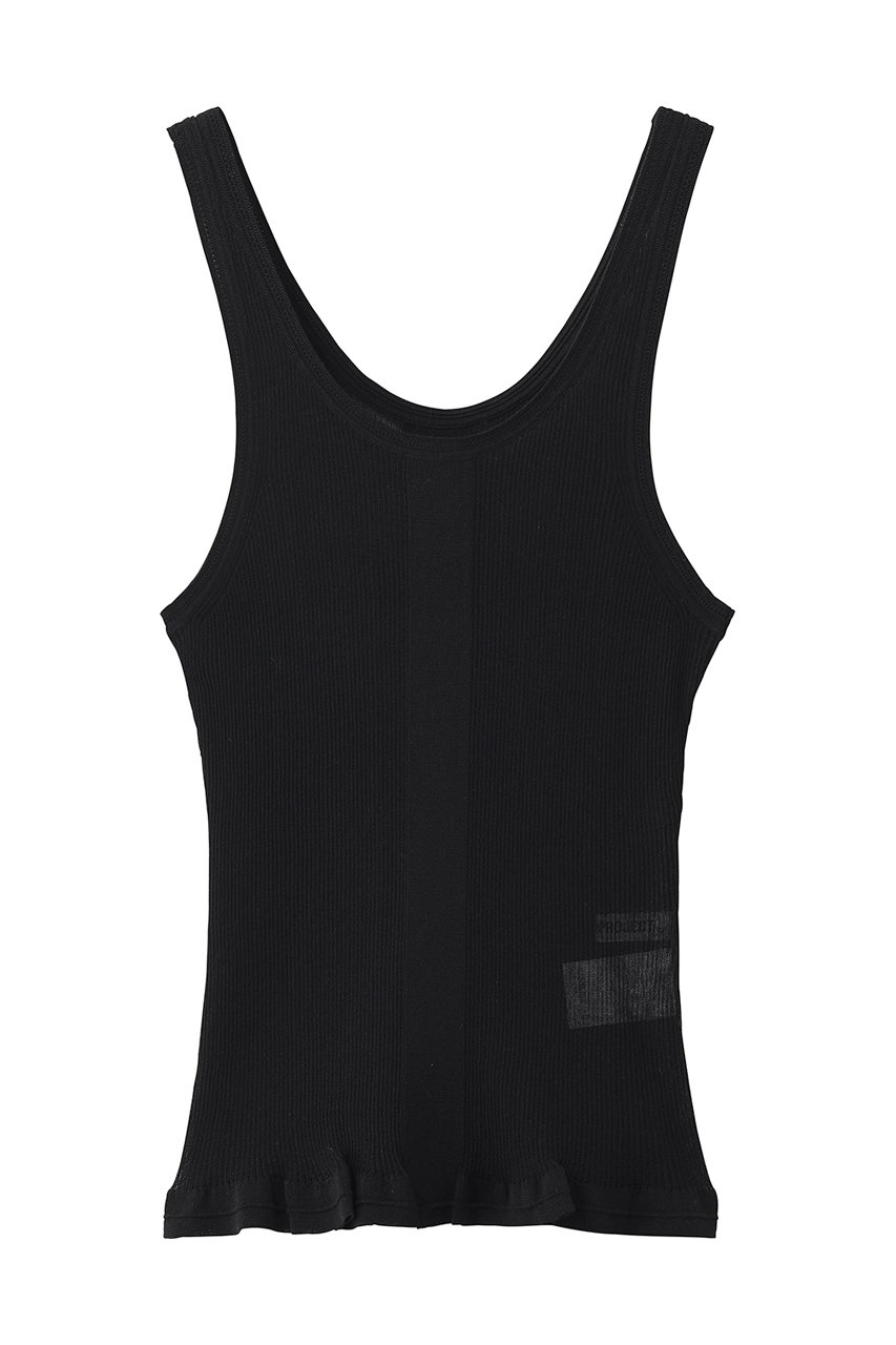 プランク プロジェクト/PRANK PROJECTのシアーリブフリルヘムニットタンク(BLK(ブラック)/31261365603)