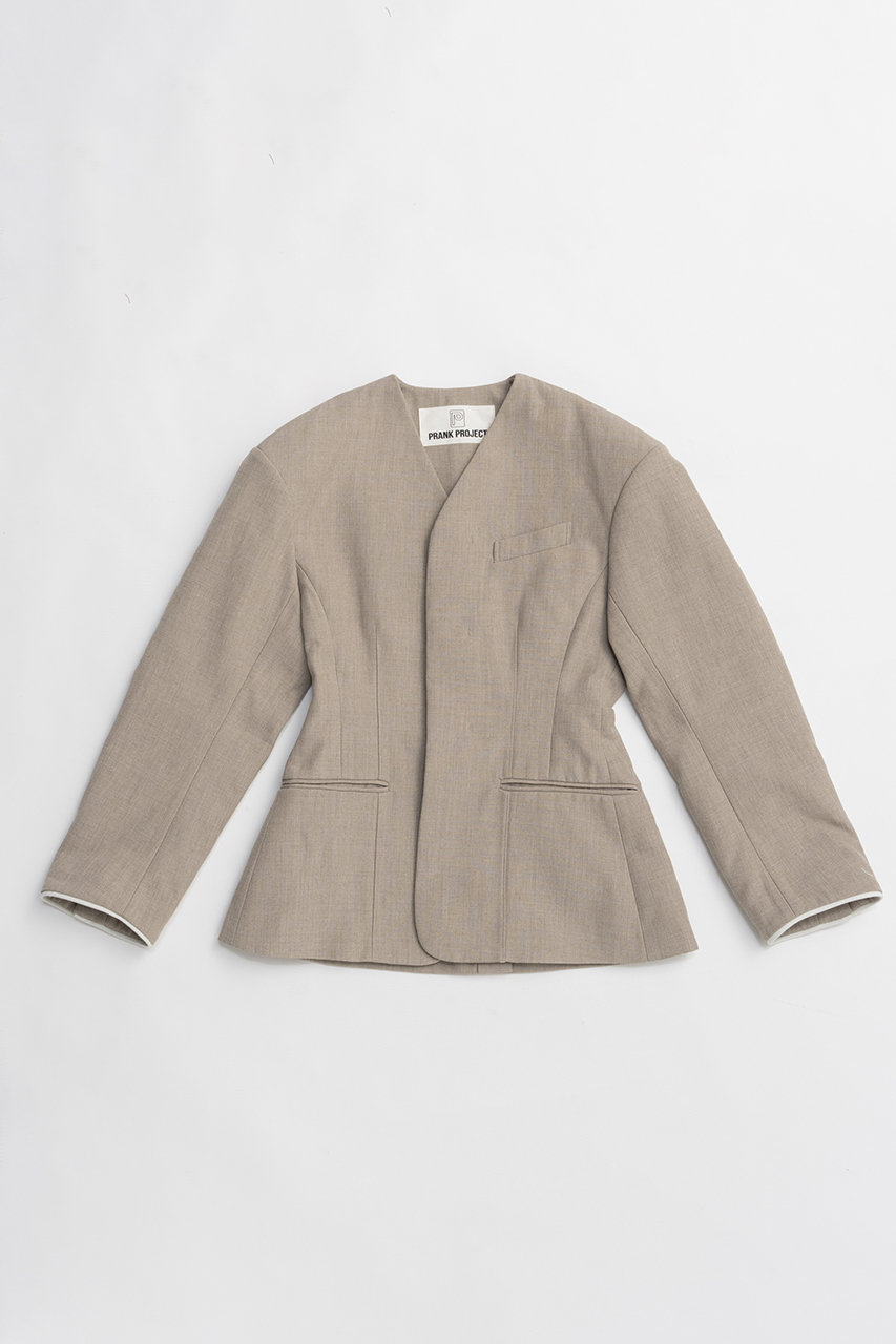 プランク プロジェクト/PRANK PROJECTの【予約販売】ラウンドショルダーノーカラージャケット(BGE(ベージュ)/31261115601)
