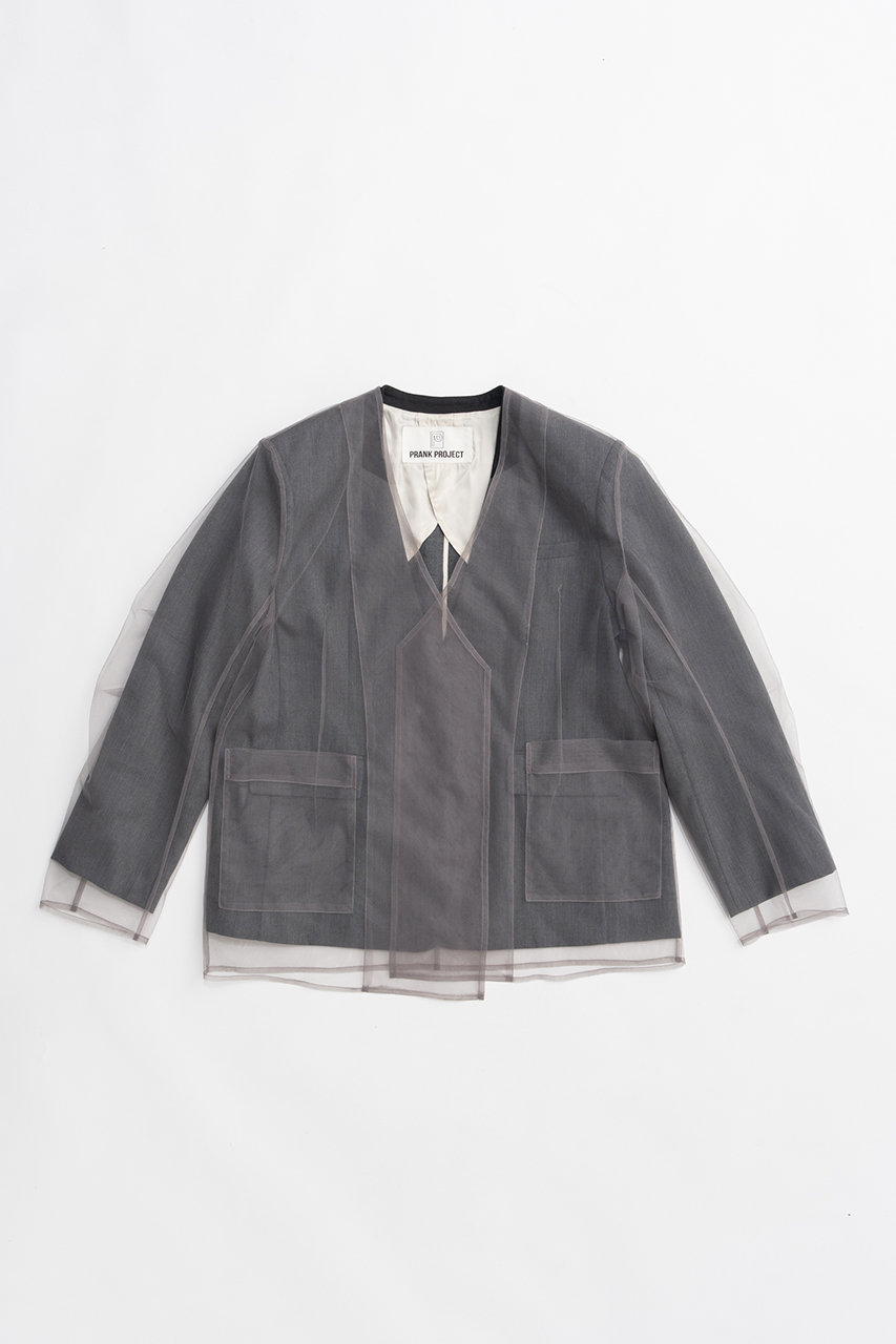 チュールレイヤードジャケット