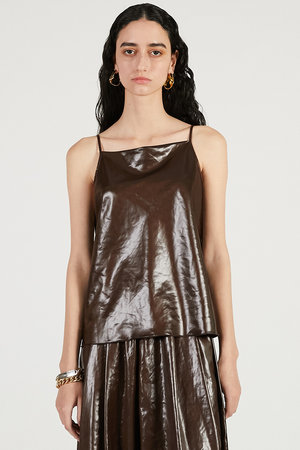 プランク プロジェクト/PRANK PROJECTの【予約販売】レザーサテンキャミ(110100/110101)