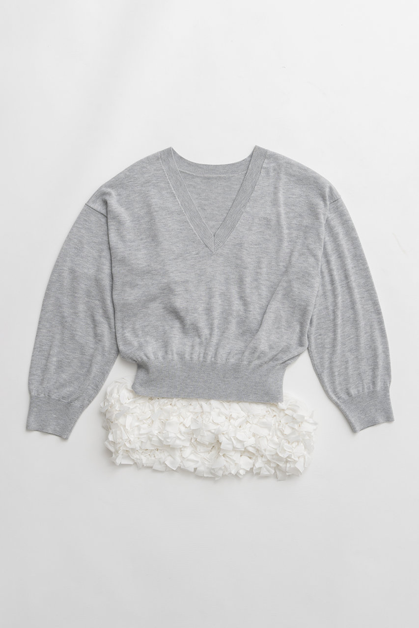 プランク プロジェクト/PRANK PROJECTの【予約販売】テープリボンキャミレイヤードニット(L.GRY(ライトグレー)/31261365601)