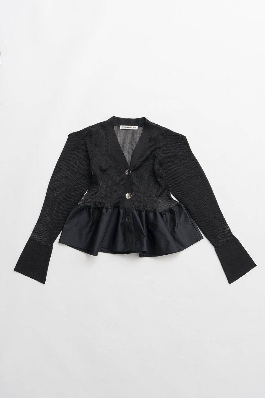 プランク プロジェクト/PRANK PROJECTの【予約販売】シアーコンビペプラムカーデ(BLK(ブラック)/31261365602)