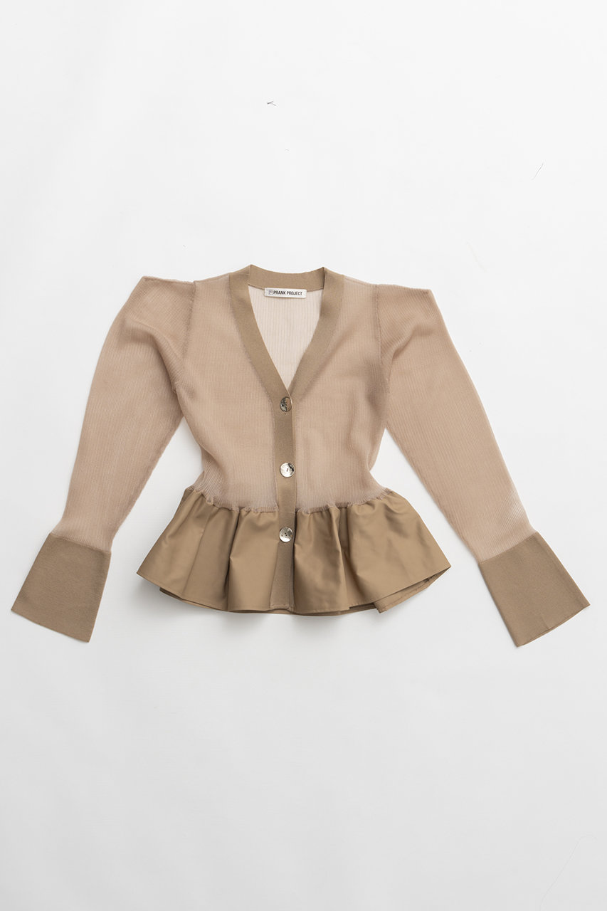 プランク プロジェクト/PRANK PROJECTの【予約販売】シアーコンビペプラムカーデ(BGE(ベージュ)/31261365602)