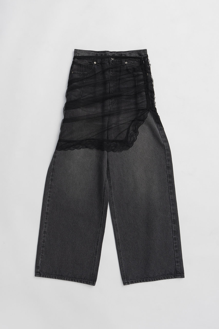 プランク プロジェクト/PRANK PROJECTの【予約販売】チュールスカートレイヤードデニム(BLK(ブラック)/31261465603)