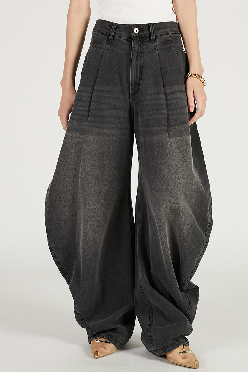 PRANK PROJECT(プランク プロジェクト)｜ドレープデニムパンツ/BLK