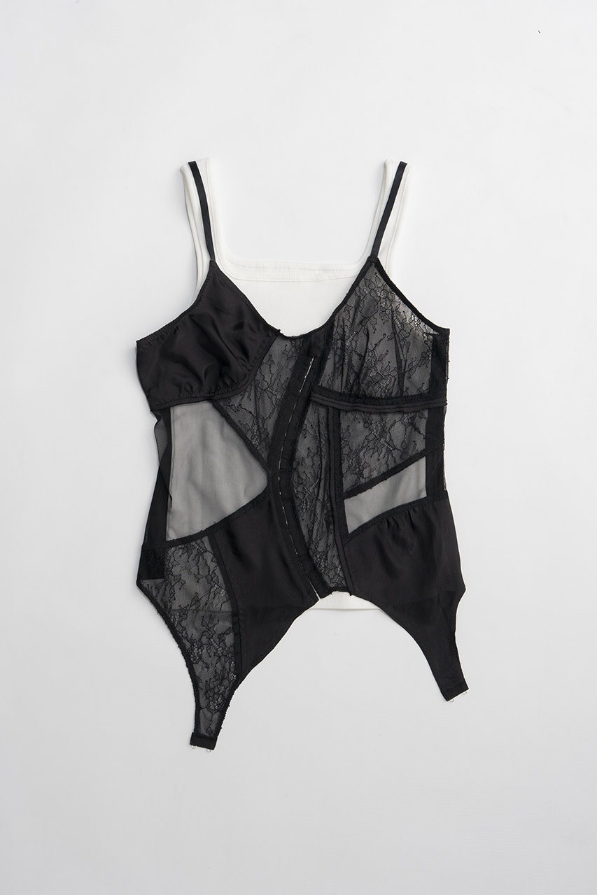 プランク プロジェクト/PRANK PROJECTの【予約販売】ランジェリーコラージュトップ(BLK(ブラック)/31261315606)