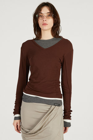 プランク プロジェクト/PRANK PROJECTの【予約販売】ダブルネックレイヤードトップ(110700/110703)