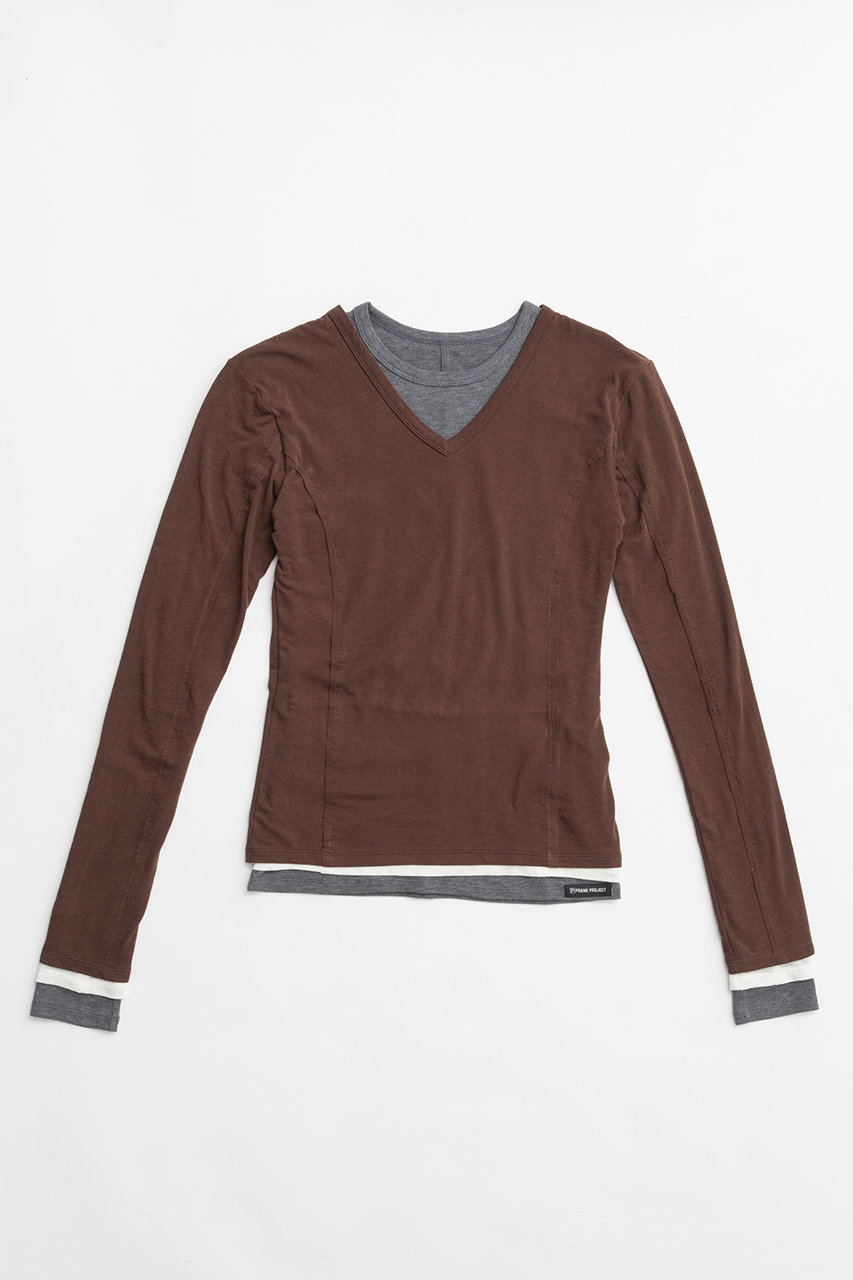 プランク プロジェクト/PRANK PROJECTの【予約販売】ダブルネックレイヤードトップ(BRN(ブラウン)/31261415609)