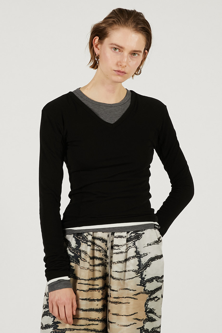 プランク プロジェクト/PRANK PROJECTの【予約販売】ダブルネックレイヤードトップ(BLK(ブラック)/31261415609)