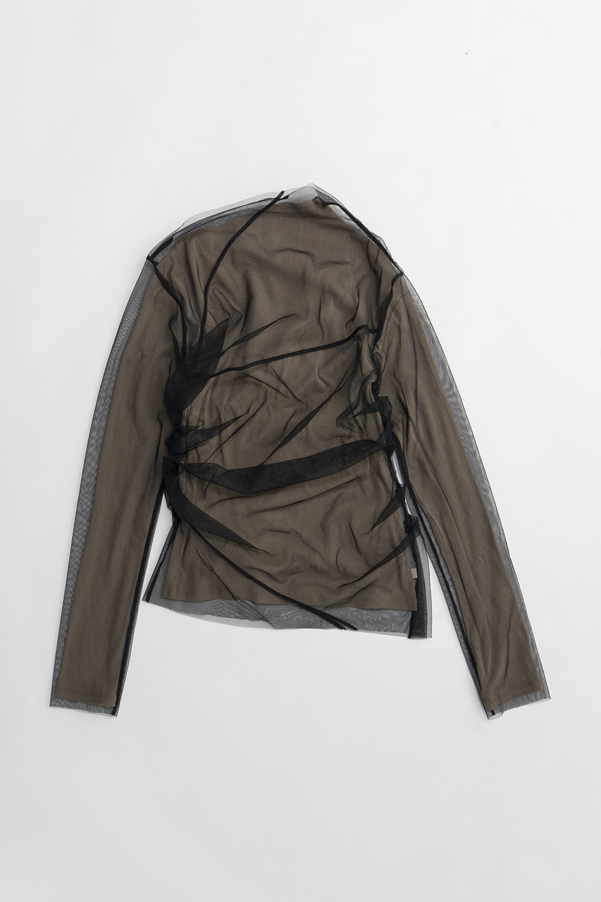 プランク プロジェクト/PRANK PROJECTの【予約販売】チュールレイヤードドレープトップ(BLK(ブラック)/31261415607)