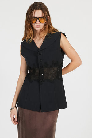 プランク プロジェクト/PRANK PROJECTのレースコンビセーラージレ / Lace Combo Sailor Gilet(110800/110806)