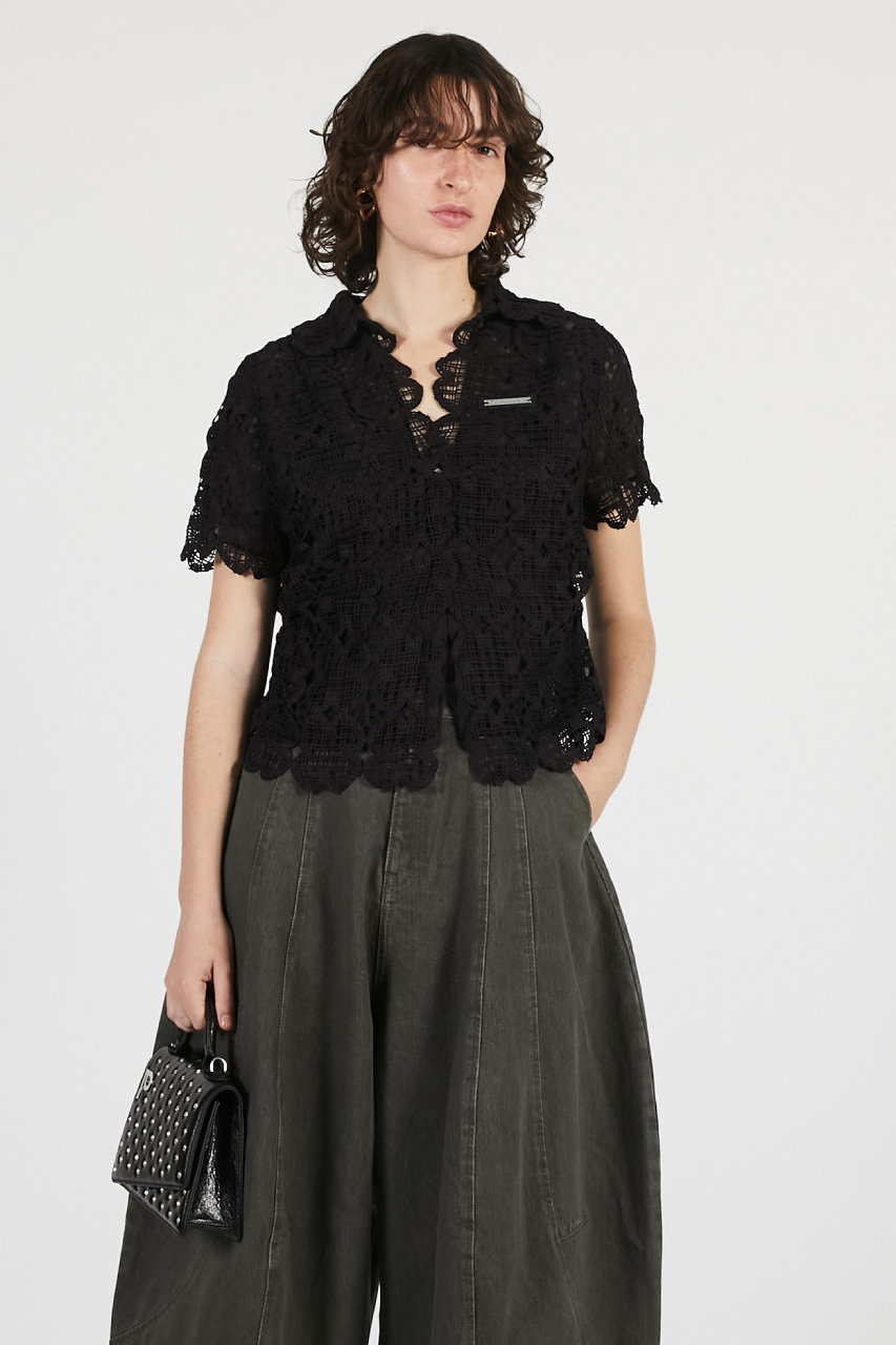 プランク プロジェクト/PRANK PROJECTの【予約販売】スカラップクローバーレーストップ / Scallop Clover Lace Top(BLK(ブラック)/31261315105)