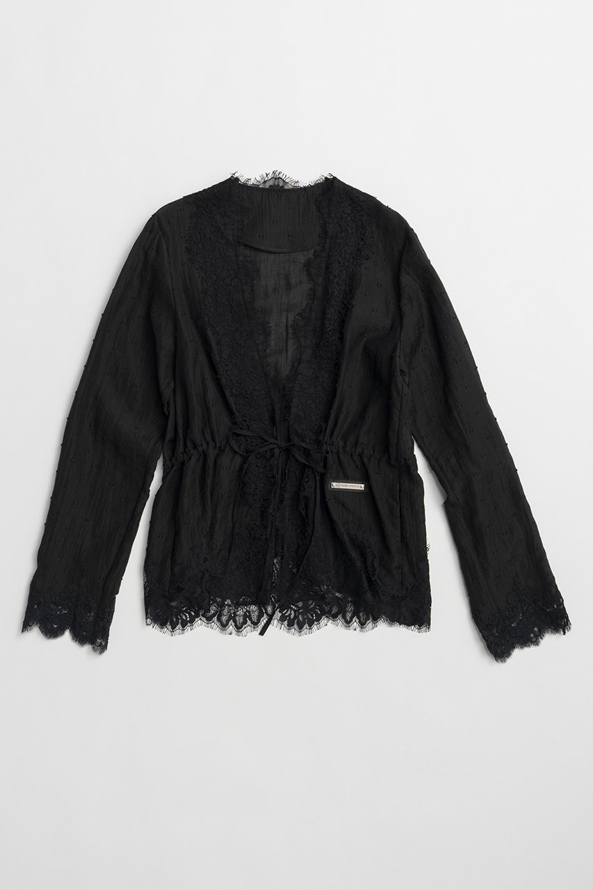 プランク プロジェクト/PRANK PROJECTの【予約販売】ドットジャガードレースカーディガン / Dot Jacquard Lace Cardigan(BLK(ブラック)/31261315106)