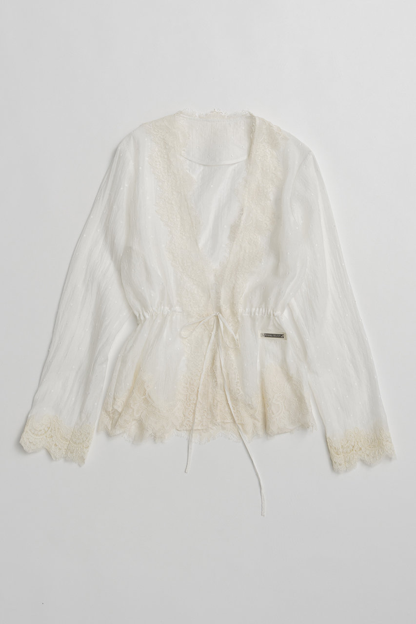 プランク プロジェクト/PRANK PROJECTの【予約販売】ドットジャガードレースカーディガン / Dot Jacquard Lace Cardigan(WHT(ホワイト)/31261315106)